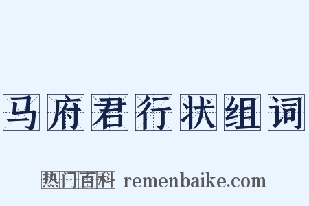马府君行状组词是什么意思的图片